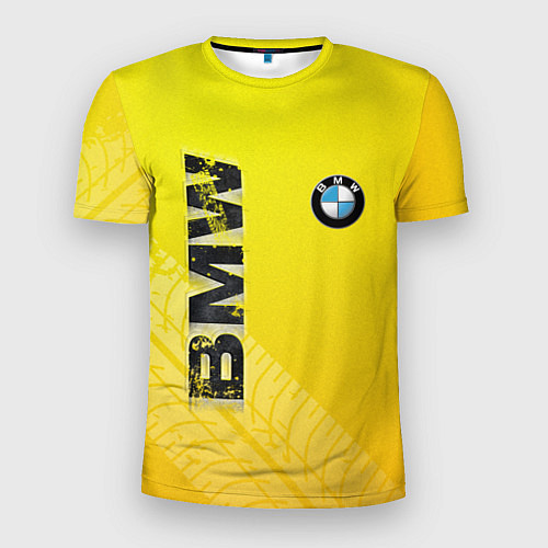 Мужская спорт-футболка BMW СЛЕДЫ ШИН БМВ / 3D-принт – фото 1