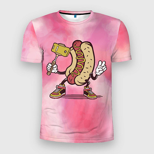 Мужская спорт-футболка Хотдог сэлфи / 3D-принт – фото 1