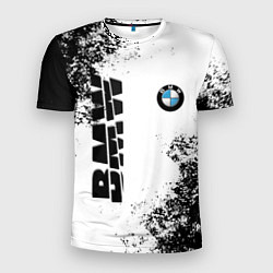 Футболка спортивная мужская BMW БМВ РАЗРЕЗАННОЕ ЛОГО, цвет: 3D-принт