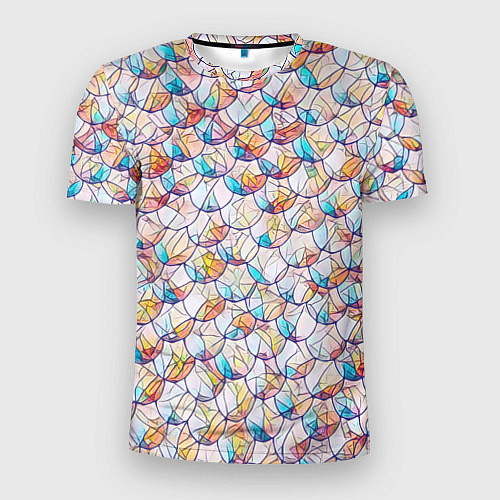 Мужская спорт-футболка Разноцветная чешуя / 3D-принт – фото 1
