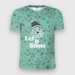 Футболка спортивная мужская Зима снежинки, цвет: 3D-принт