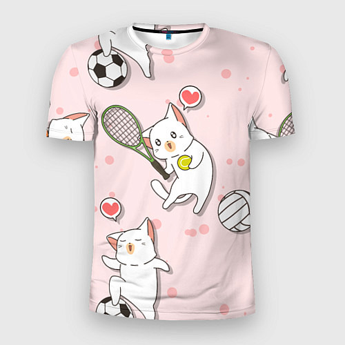 Мужская спорт-футболка Спортивные котики Мяу спорт Z / 3D-принт – фото 1