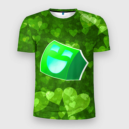 Мужская спорт-футболка Geometry Dash: Green Love Z / 3D-принт – фото 1