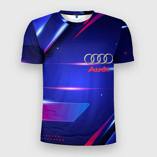Мужская спорт-футболка Ауди Audi синива / 3D-принт – фото 1