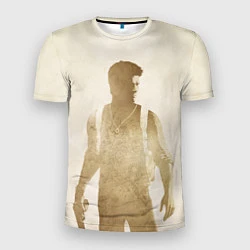 Мужская спорт-футболка Силуэт Нейта Дрейка Uncharted
