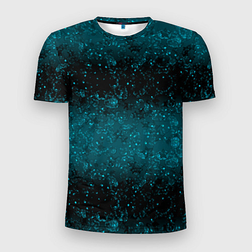 Мужская спорт-футболка Черно-синие блестки / 3D-принт – фото 1