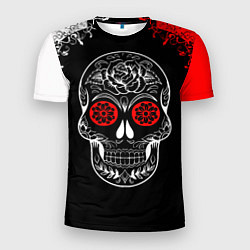 Мужская спорт-футболка Red White Skull - Череп