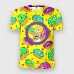 Мужская спорт-футболка Гомер ням Пончик