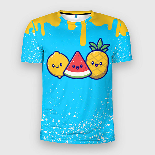 Мужская спорт-футболка ЛИМОН АРБУЗ АНАНАС / 3D-принт – фото 1