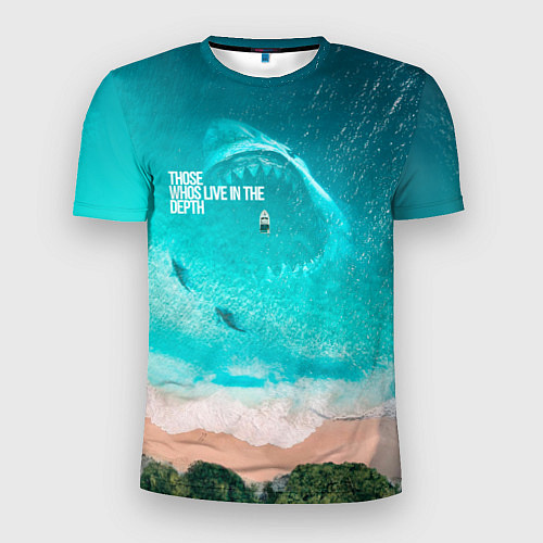 Мужская спорт-футболка Shark in sea / 3D-принт – фото 1