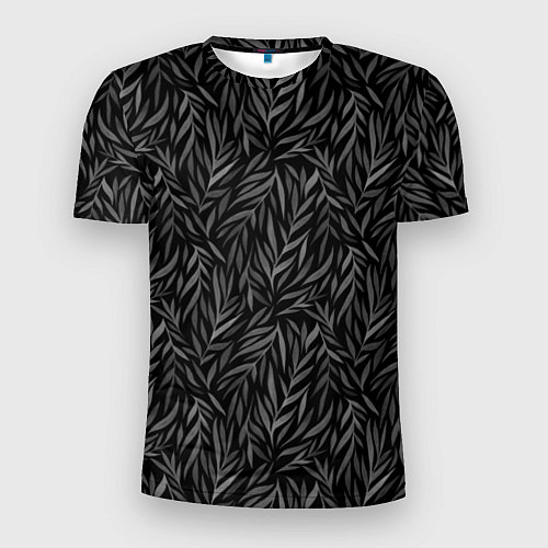 Мужская спорт-футболка Растительный орнамент черно-белый / 3D-принт – фото 1