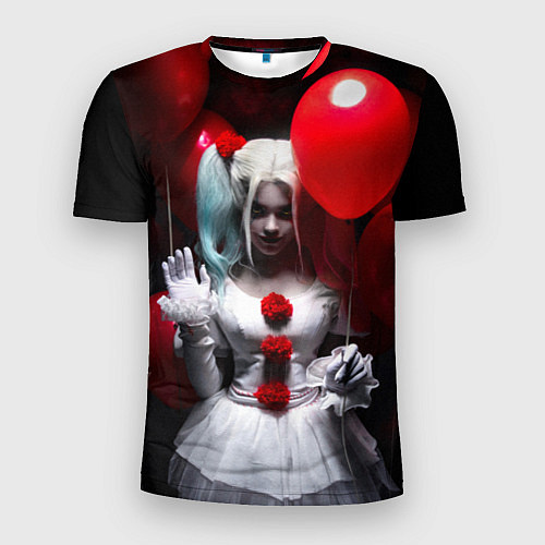 Мужская спорт-футболка Плохая девочка с красными шарами / 3D-принт – фото 1