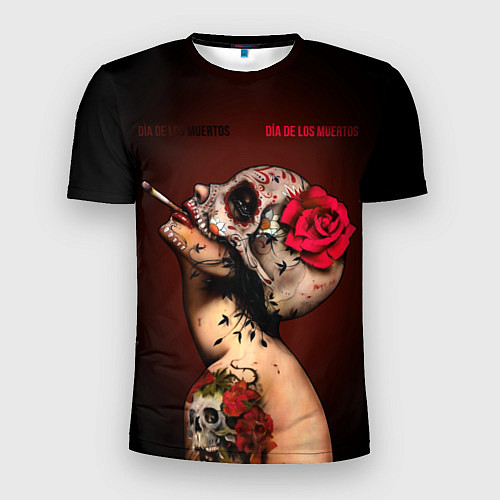 Мужская спорт-футболка Ведьма с красной розой / 3D-принт – фото 1