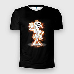 Мужская спорт-футболка Огненный скелетик