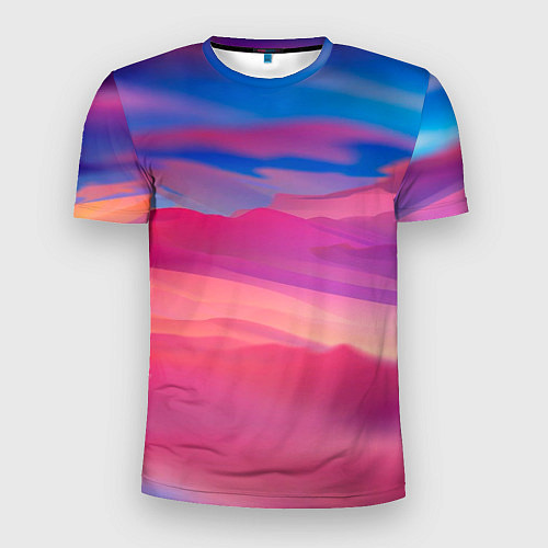 Мужская спорт-футболка Гармоничные цветовые волны / 3D-принт – фото 1