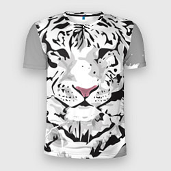 Мужская спорт-футболка Белый снежный тигр