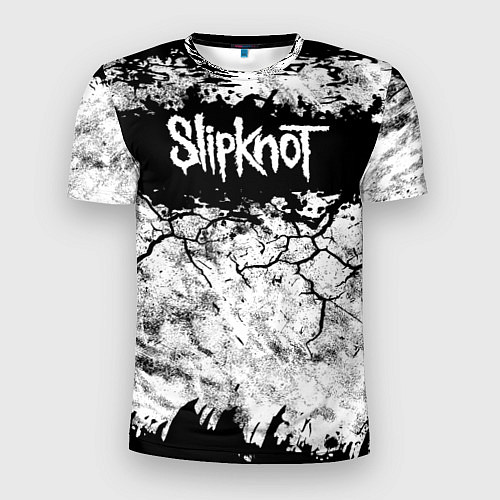 Мужская спорт-футболка Надпись Слипкнот Рок Группа ЧБ Slipknot / 3D-принт – фото 1