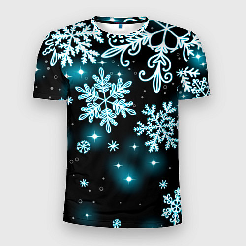 Мужская спорт-футболка Космические снежинки / 3D-принт – фото 1