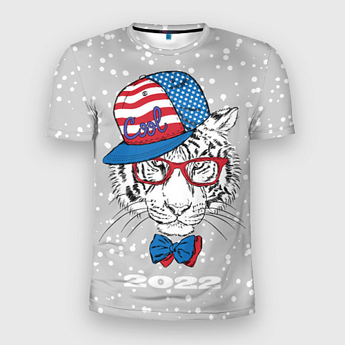 Мужская спорт-футболка Крутой белый тигр / 3D-принт – фото 1