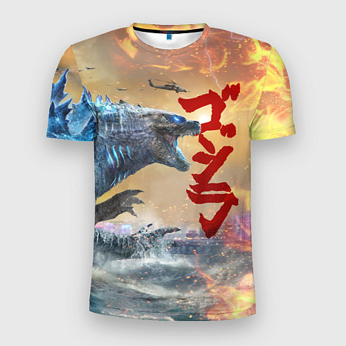 Мужская спорт-футболка ГОДЗИЛЛА АТАКУЕТ! / 3D-принт – фото 1
