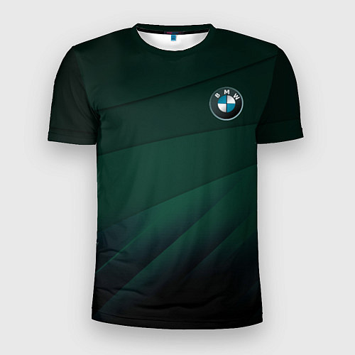 Мужская спорт-футболка GREEN BMW / 3D-принт – фото 1