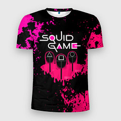 Мужская спорт-футболка Squid Game брызги красок стража