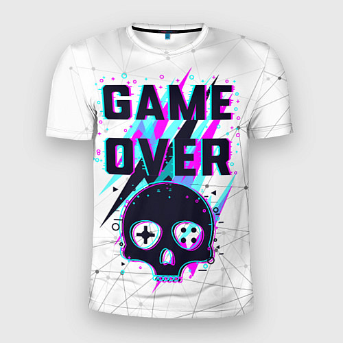 Мужская спорт-футболка Game OVER - NEON 3D / 3D-принт – фото 1