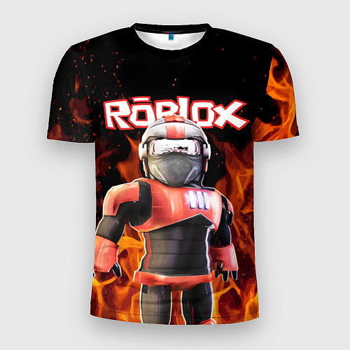 Мужская спорт-футболка ROBLOX FIRE РОБЛОКС ОГОНЬ ПОЖАРНЫЙ / 3D-принт – фото 1