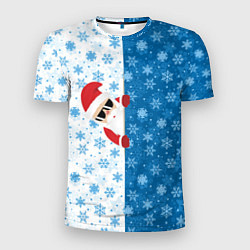 Мужская спорт-футболка С Новым Годом дед мороз