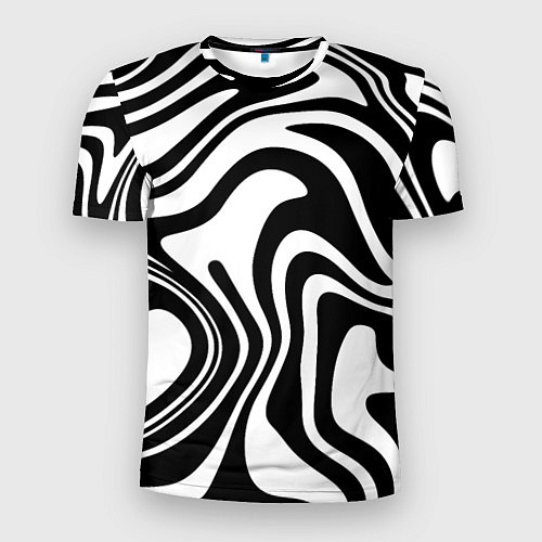 Мужская спорт-футболка Черно-белые полосы Black and white stripes / 3D-принт – фото 1