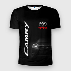 Футболка спортивная мужская Черная Тойота Камри, цвет: 3D-принт