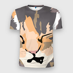 Мужская спорт-футболка Камуфляжный кот