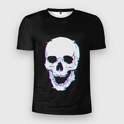 Мужская спорт-футболка Неоновый светящийся череп / 3D-принт – фото 1