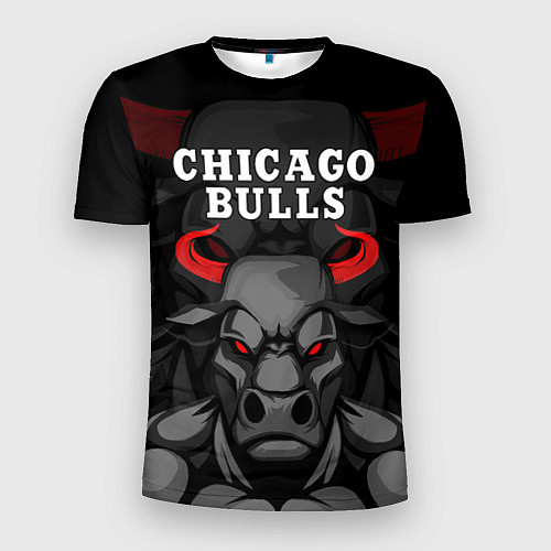 Мужская спорт-футболка CHICAGO BULLS ЯРОСТНЫЙ БЫК / 3D-принт – фото 1