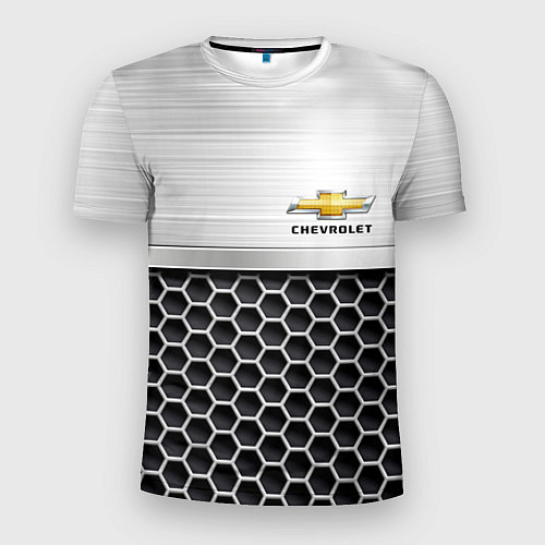 Мужская спорт-футболка Шевроле Стальная решетка / 3D-принт – фото 1