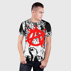 Футболка спортивная мужская АНАРХИЯ РЕВОЛЮЦИЯ,, цвет: 3D-принт — фото 2