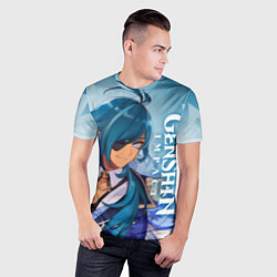 Футболка спортивная мужская Геншин импакт: Кэйа, цвет: 3D-принт — фото 2