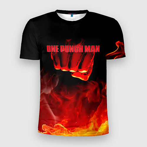 Мужская спорт-футболка Кулак One Punch-Man в огне / 3D-принт – фото 1