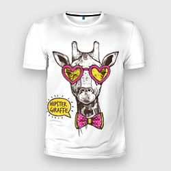 Футболка спортивная мужская Жираф хипстер 2022, цвет: 3D-принт