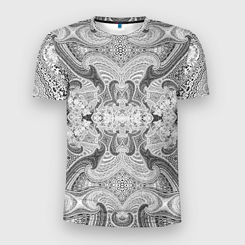 Мужская спорт-футболка Черно-белый абстрактный узор / 3D-принт – фото 1