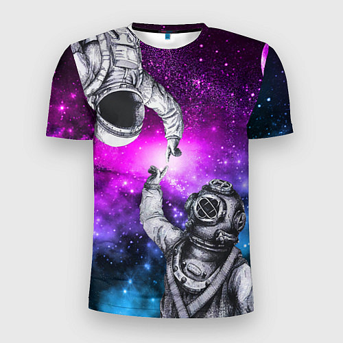 Мужская спорт-футболка Космонавт и водолаз - сотворение / 3D-принт – фото 1