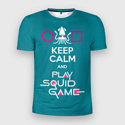 Мужская спорт-футболка Keep calm and play squid game