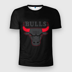 Мужская спорт-футболка CHICAGO BULLS ЧИКАГО БУЛЛС ЯРОСТЬ БЫКА