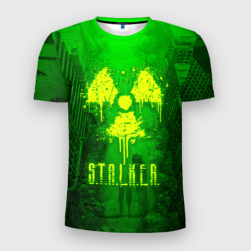 Мужская спорт-футболка STALKER LOGO RADIATOIN NEON TOXIC / 3D-принт – фото 1