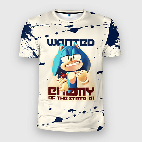 Мужская спорт-футболка SONIC WANTED СОНИК / 3D-принт – фото 1