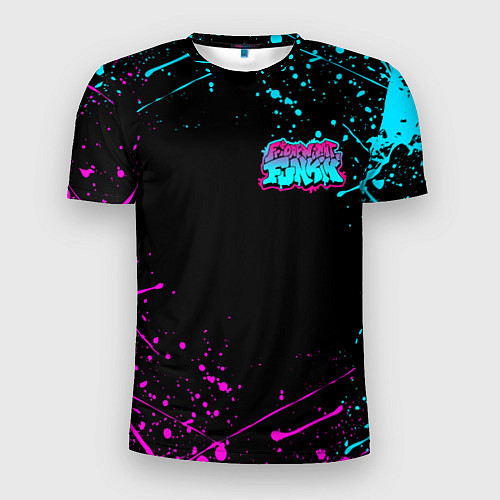 Мужская спорт-футболка FRIDAY NIGHT FUNKIN NEON COLORS НЕОНОВЫЕ БРЫЗГИ / 3D-принт – фото 1