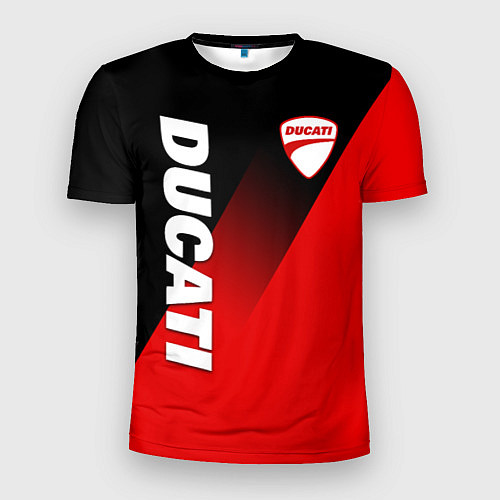 Мужская спорт-футболка DUCATI RED DEVIL MOTOCYCLE / 3D-принт – фото 1