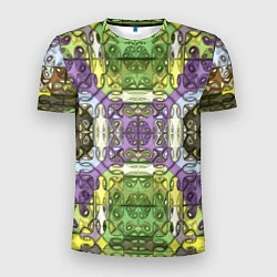 Футболка спортивная мужская Коллекция Фрактальная мозаика Фиолетово-зеленый, цвет: 3D-принт