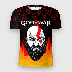 Мужская спорт-футболка GOD OF WAR ГОД ОФ ВАР FIRE ART УЗОР