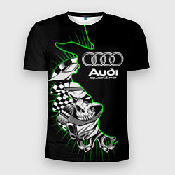 Мужская спорт-футболка Audi quattro череп